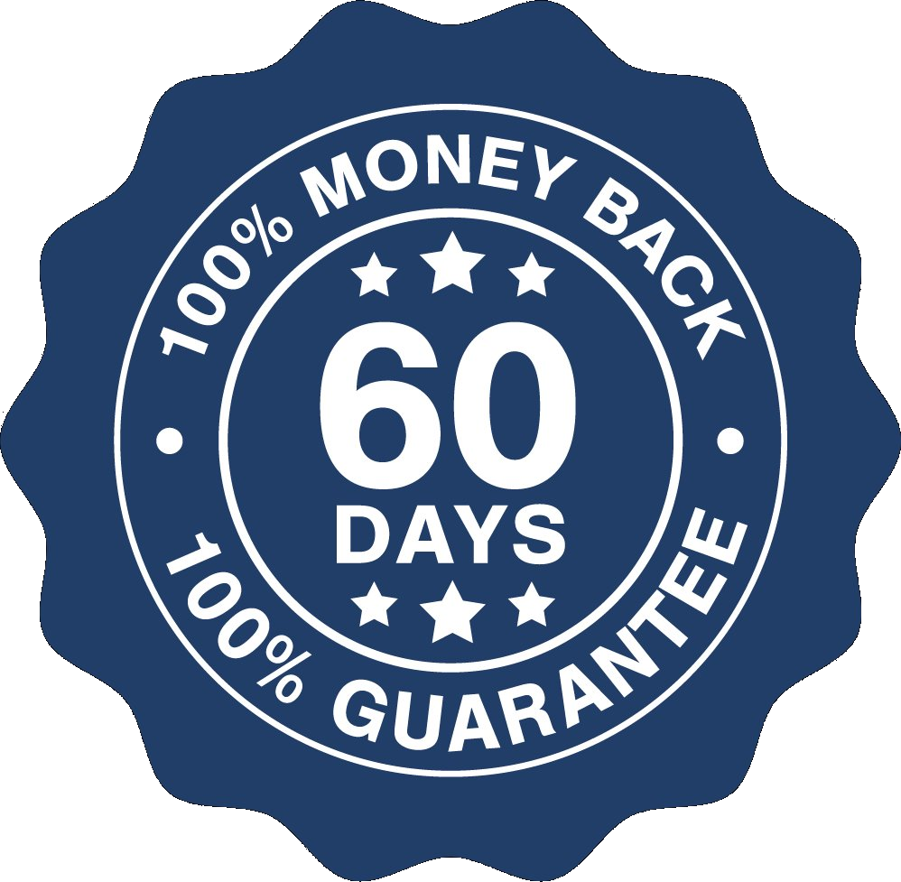 60-day money-back guarantee seal